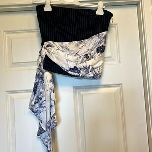 Strapless pinstripe shirt